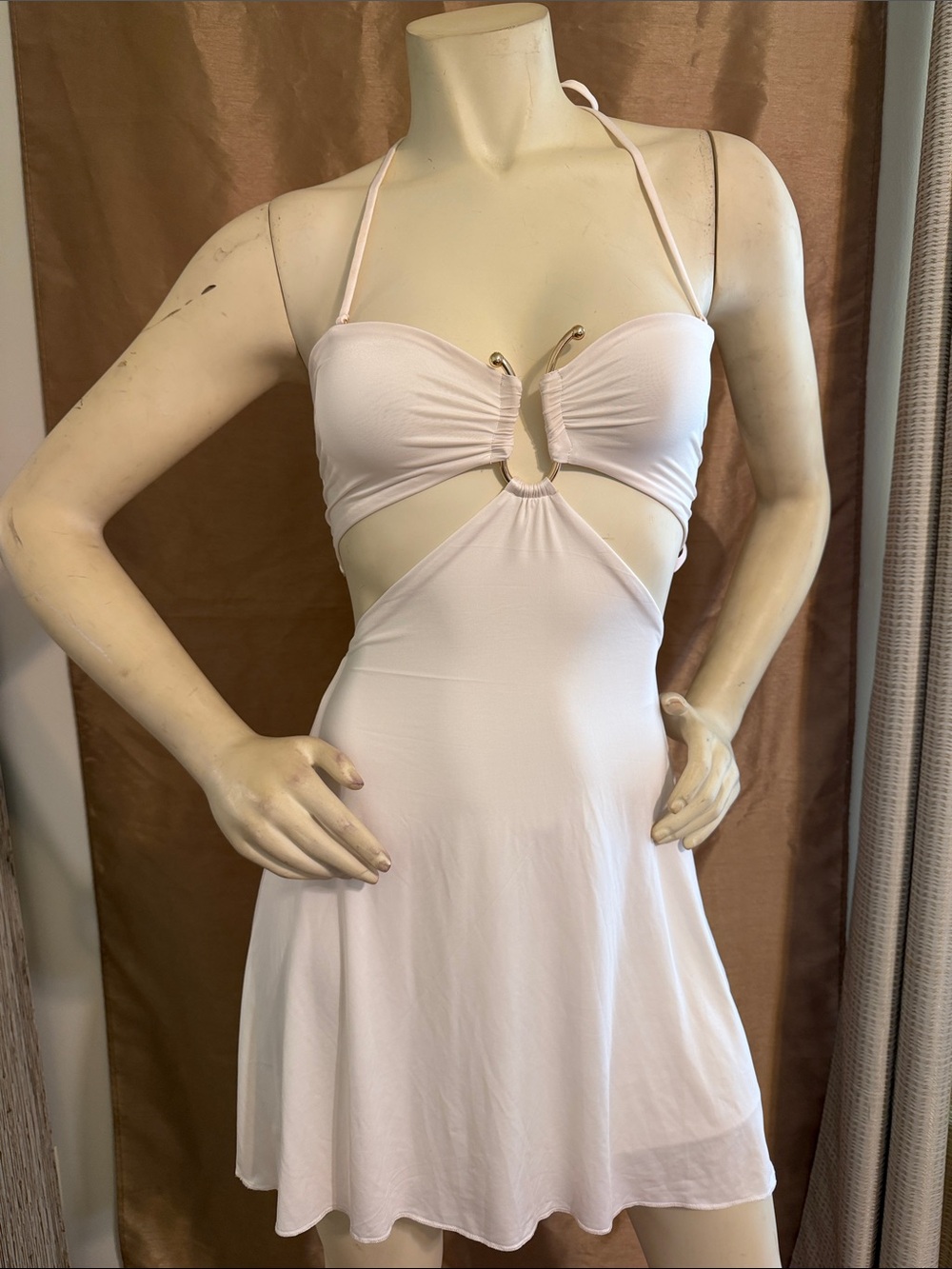 Oh Polly Pale Pink Cutout Mini Dress